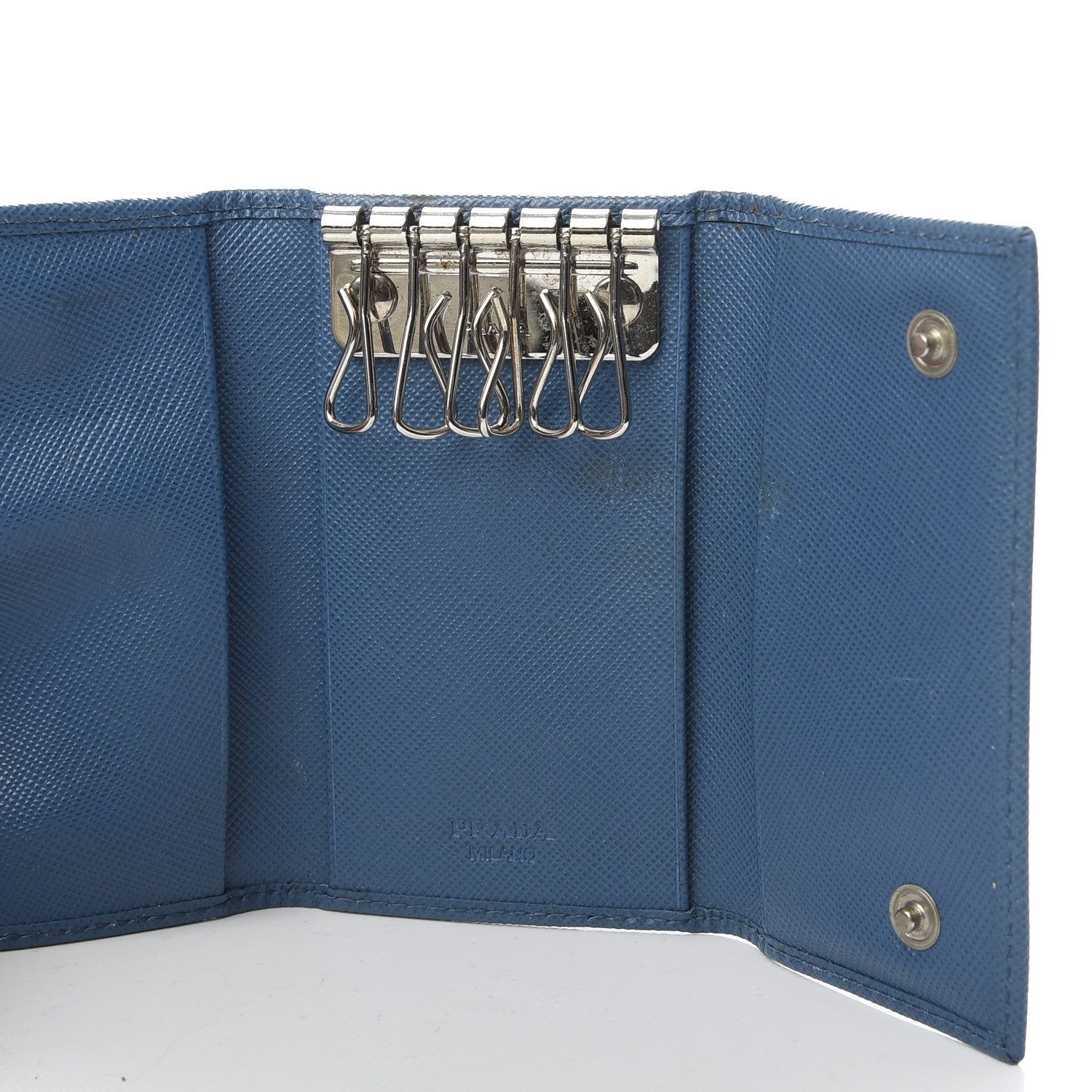 Prada Saffiano 6 Key Holder Cobalto 5 of 6