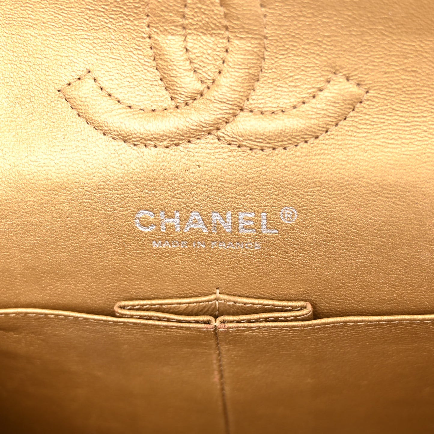 Metallic Caviar Quilted Medium Double Flap Copper