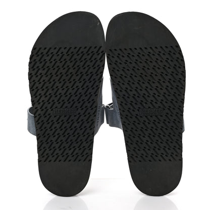 Hermes Suede Goatskin Mens Chypre Sandals 43 Bleu Pinede 6 of 8