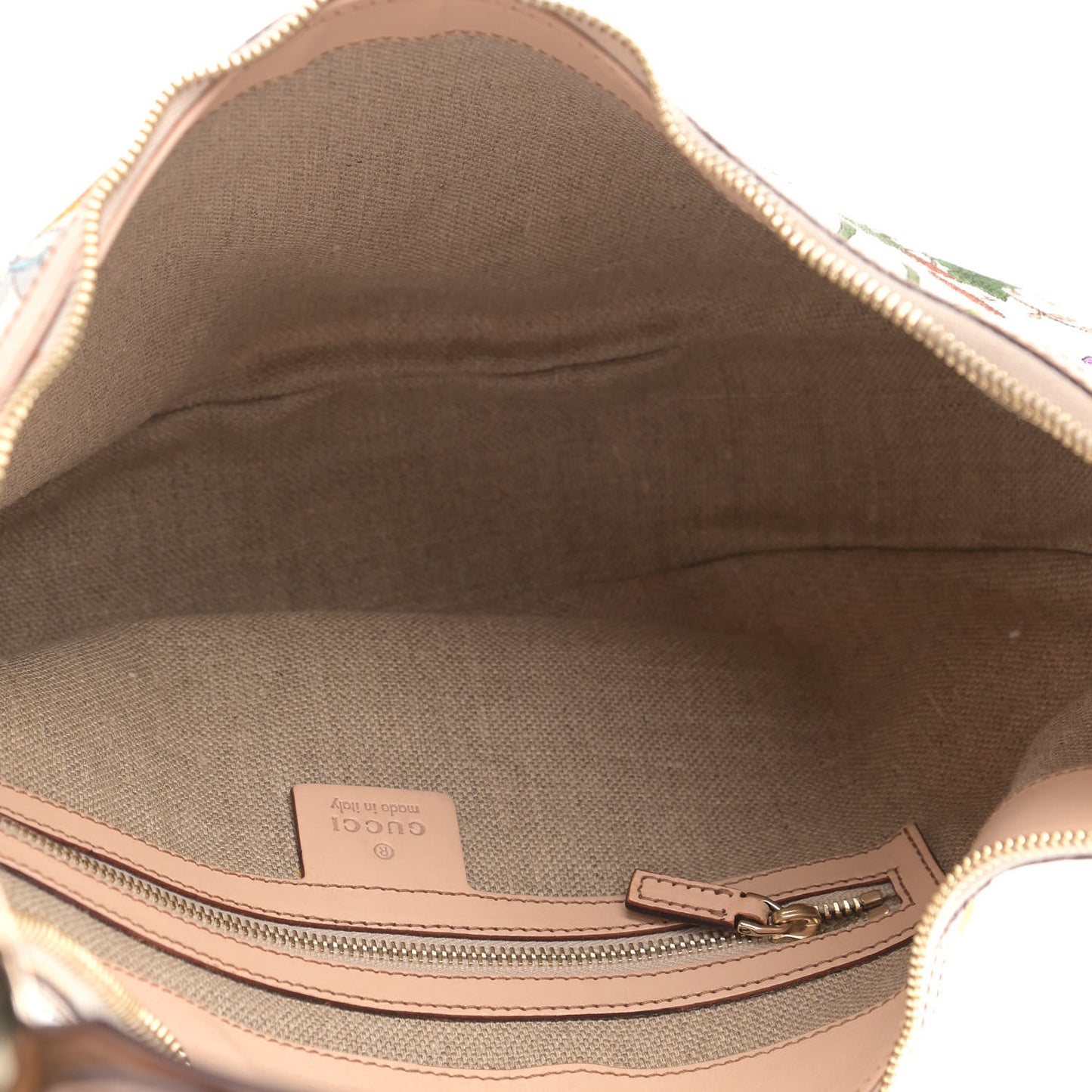 Canvas Floral Flora Bamboo Ring Hobo White