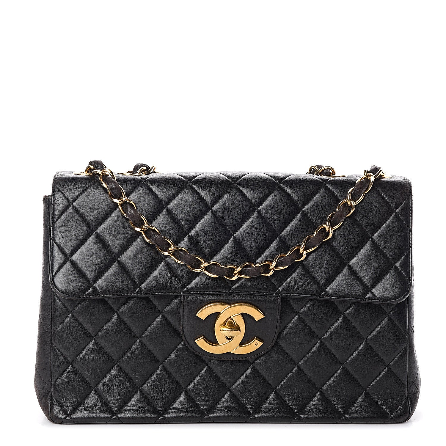 Chanel Lambskin Quilted Jumbo Single Flap Black 1 of 9