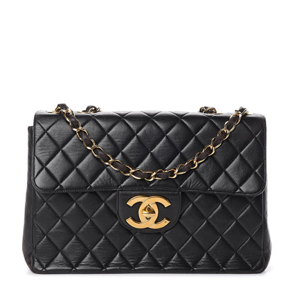 Chanel Lambskin Quilted Jumbo Single Flap Black 1 of 9