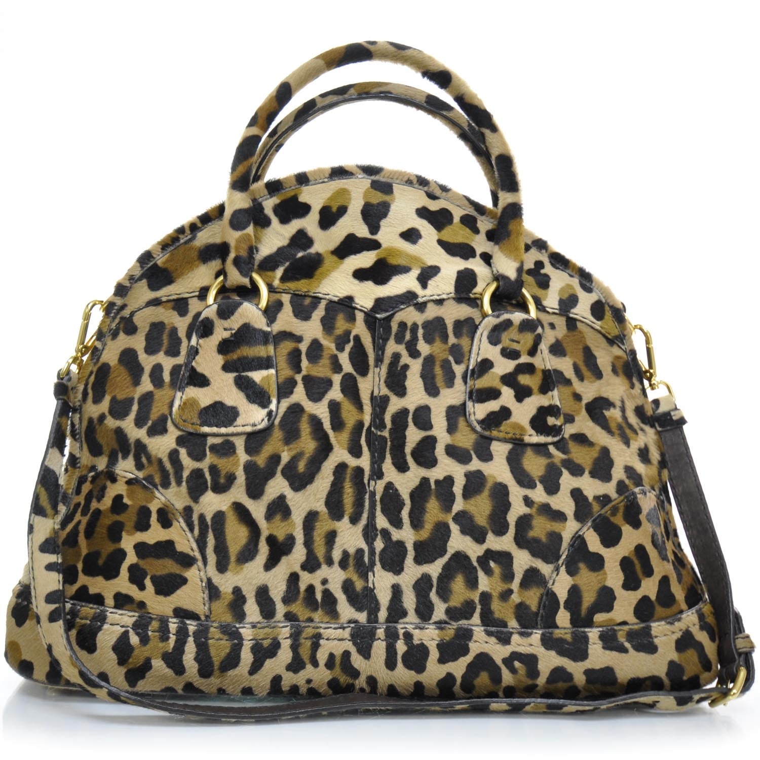 Prada Calf Hair Leopard Print Bauletto 4 of 11