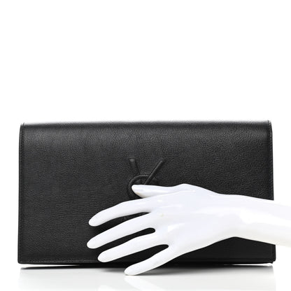 Saint Laurent Calfskin Monogram Large Belle De Jour Clutch Black 4 of 13
