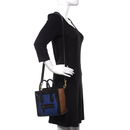 Celine Smooth Drummed Calfskin Nano Tri-Color Luggage Indigo 2 of 9