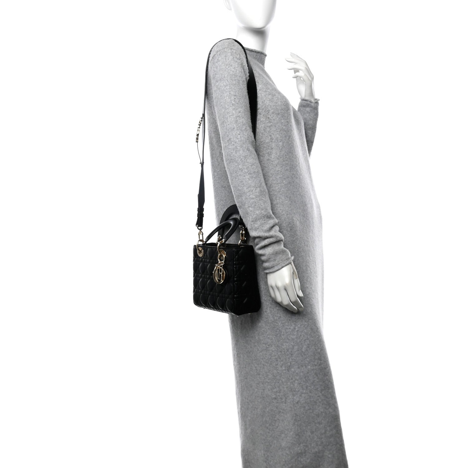 Christian Dior Lambskin Cannage Small My ABCDior Lady Dior Black 2 of 10