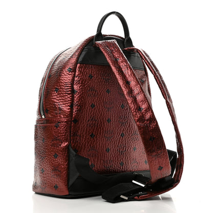 MCM Metallic Visetos Small Stark Backpack Scooter Red 3 of 9