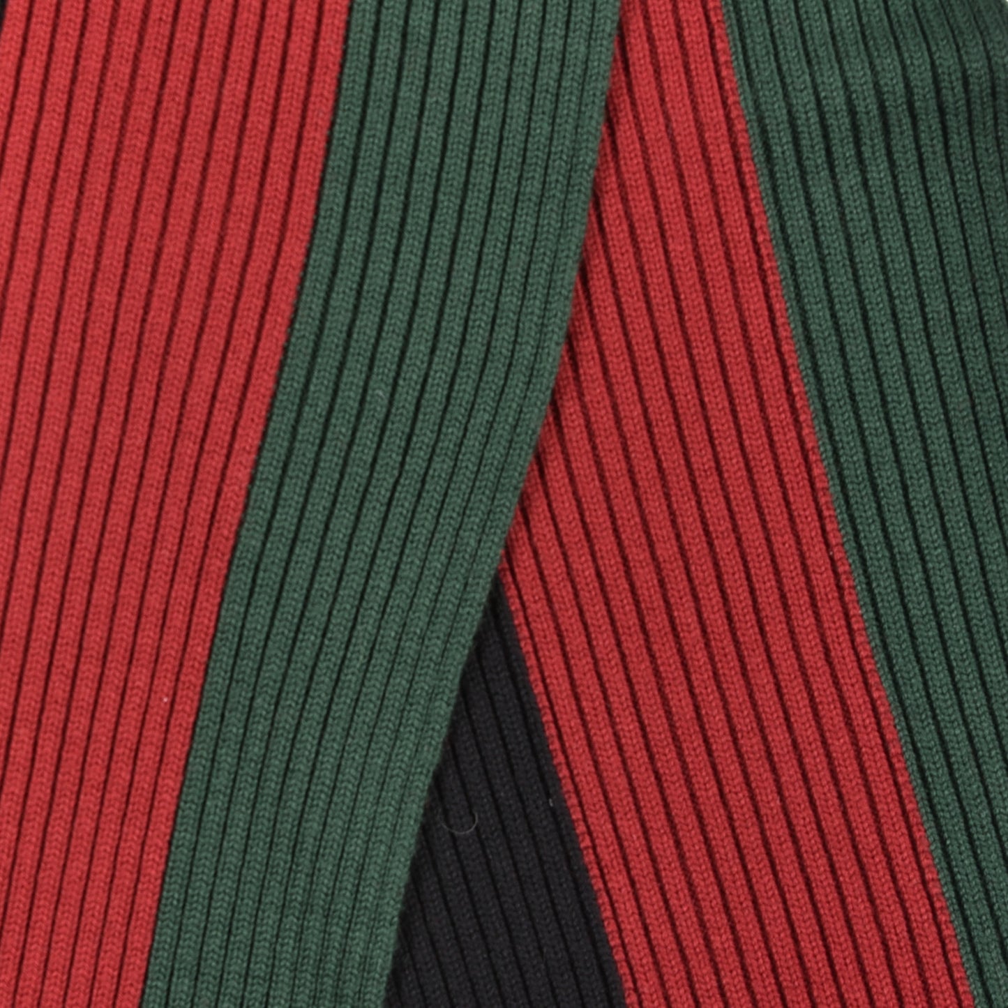 Wool Ribbed Knit Stripe Scarf