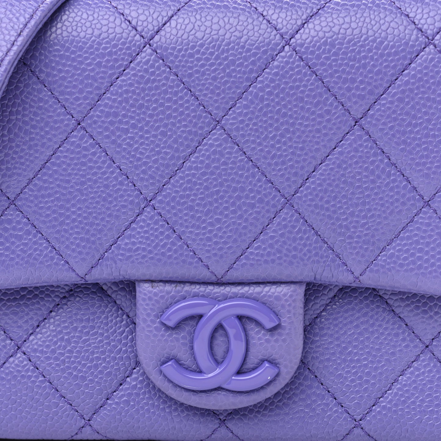Caviar Quilted Incognito Mini Square Flap Purple