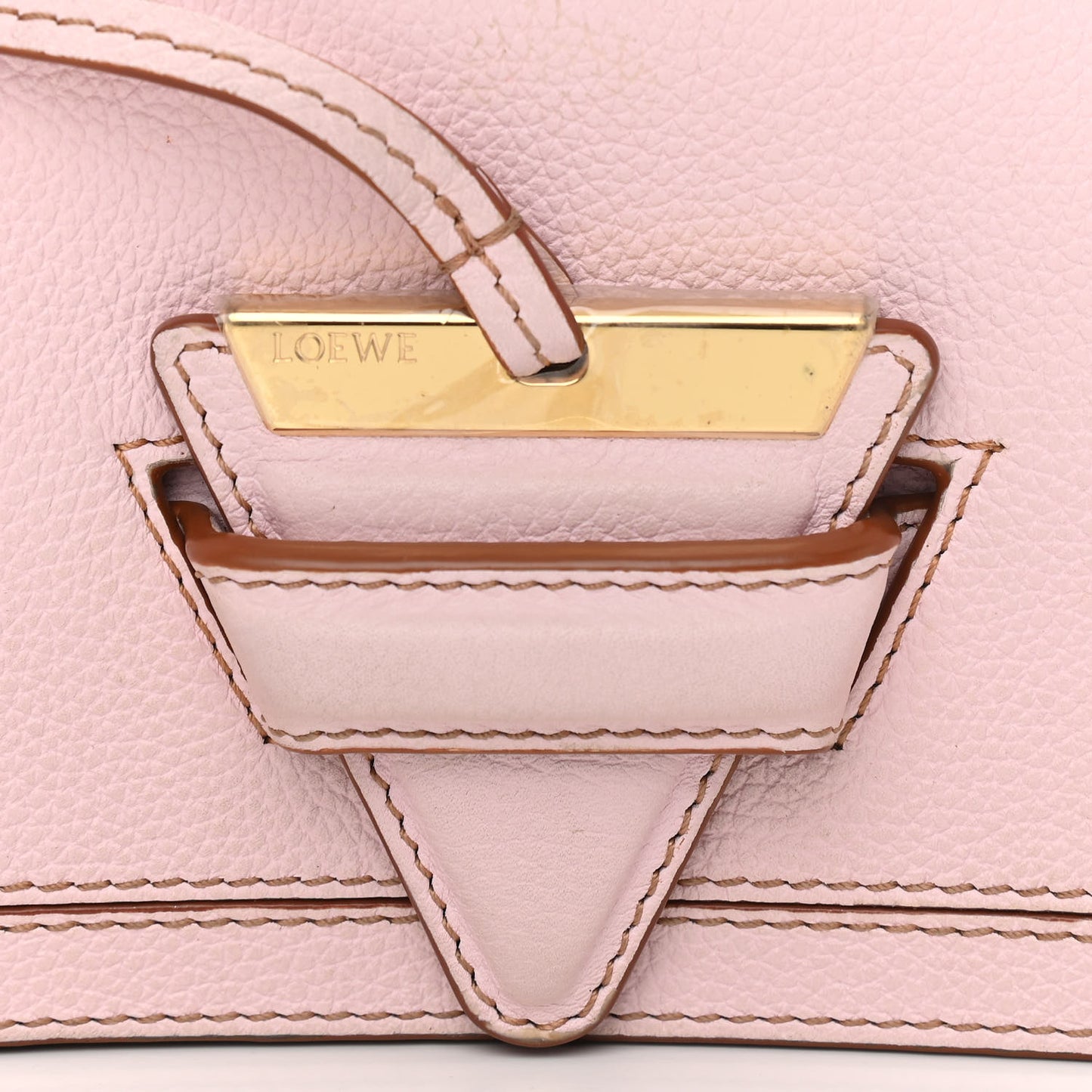 Grained Calfskin Mini Barcelona Shoulder Bag Rosa