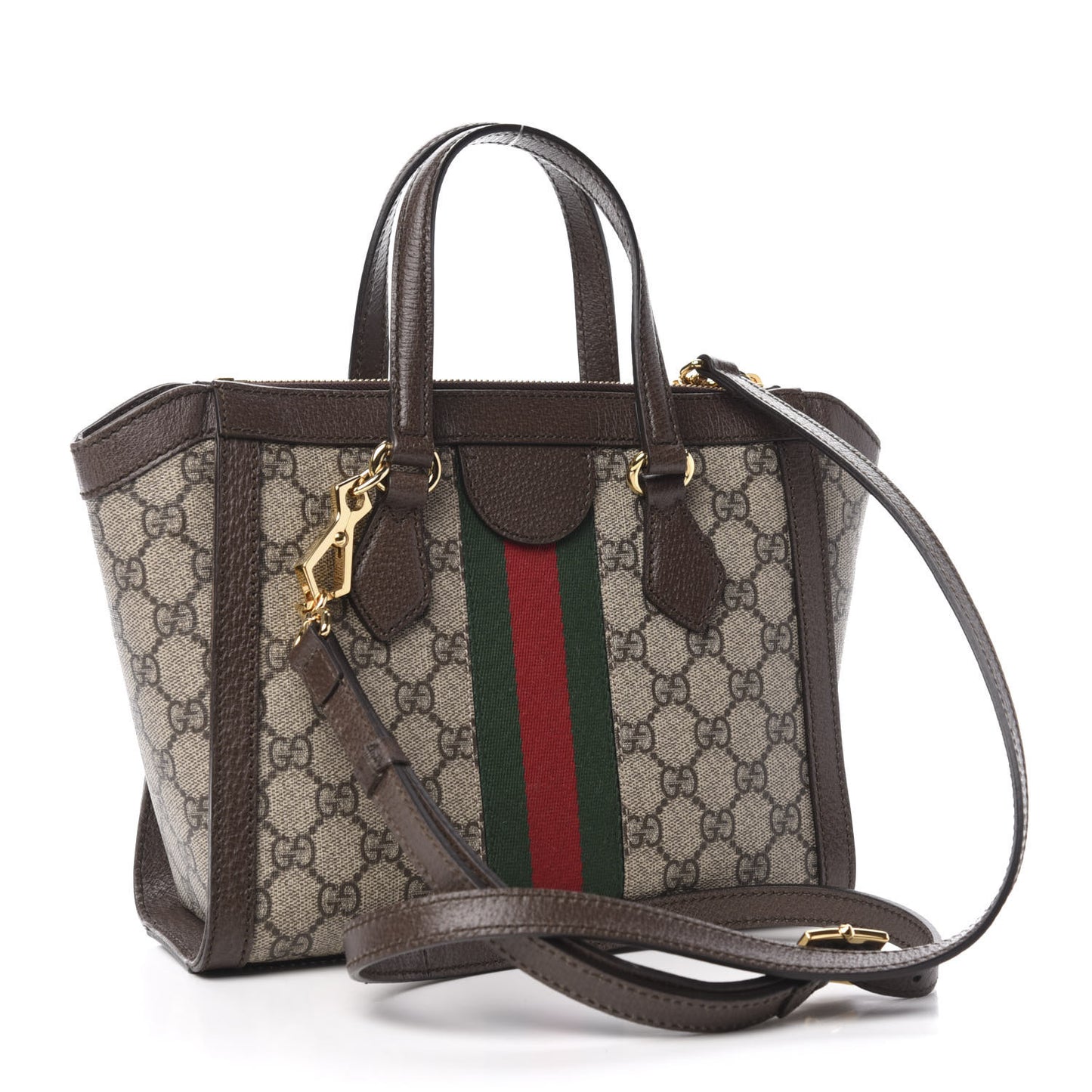 GG Supreme Monogram Small Ophidia Tote Bag Brown