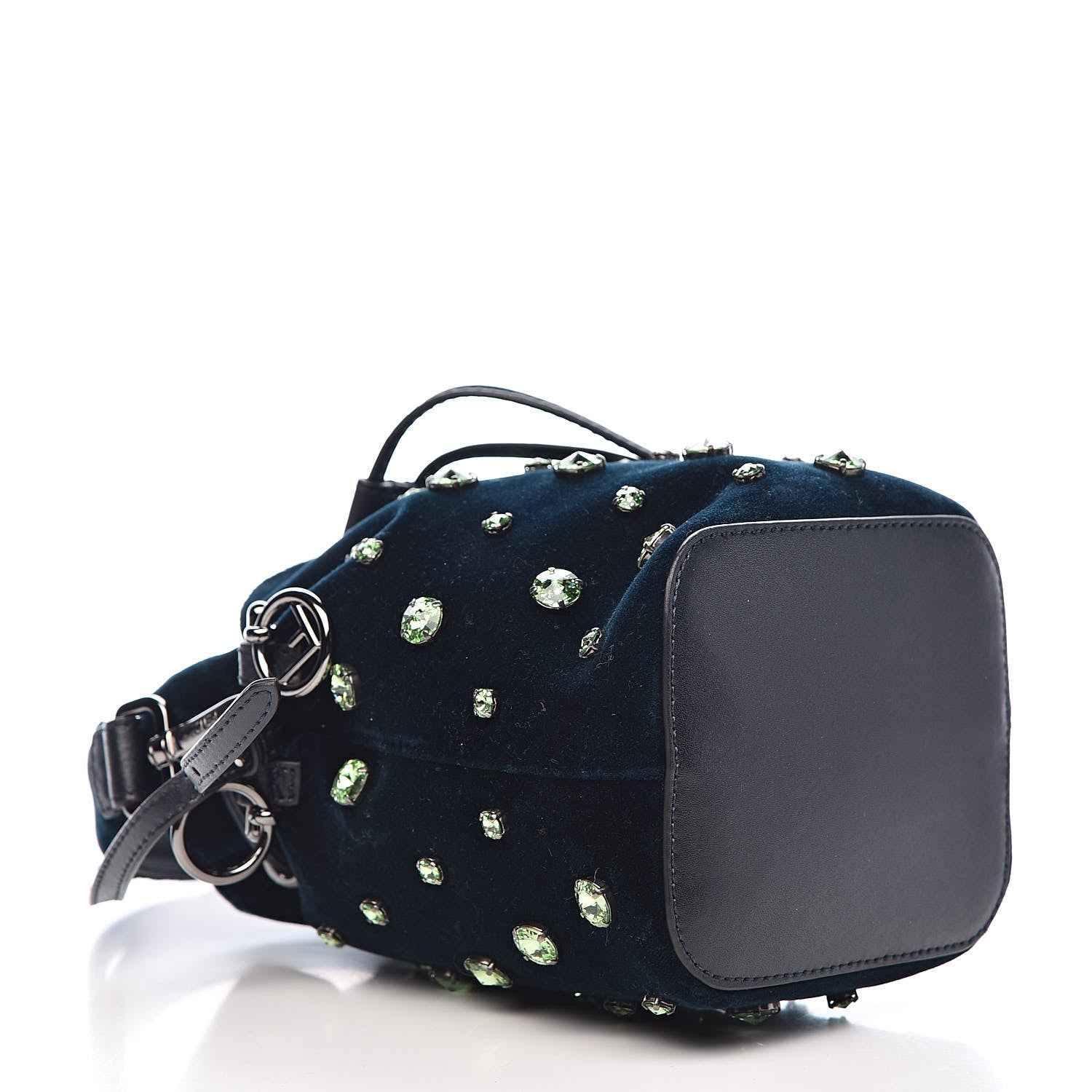 Fendi Velluto Crystal F is Mini Mon Tresor Bucket Bag Blue Notte 4 of 11