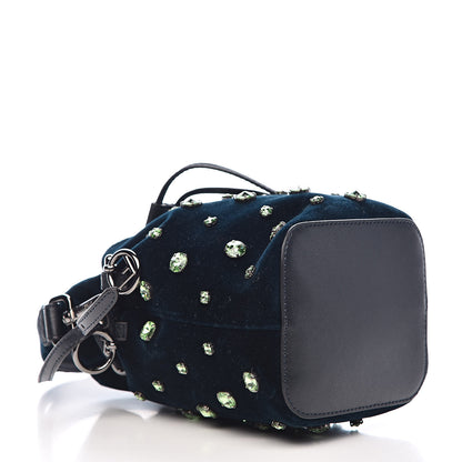 Fendi Velluto Crystal F is Mini Mon Tresor Bucket Bag Blue Notte 4 of 11