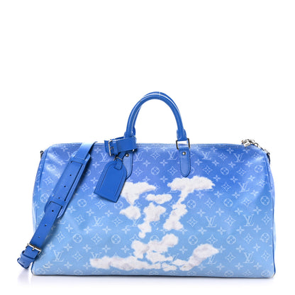 Louis Vuitton Monogram Clouds Keepall Bandouliere 50 Blue 1 of 12