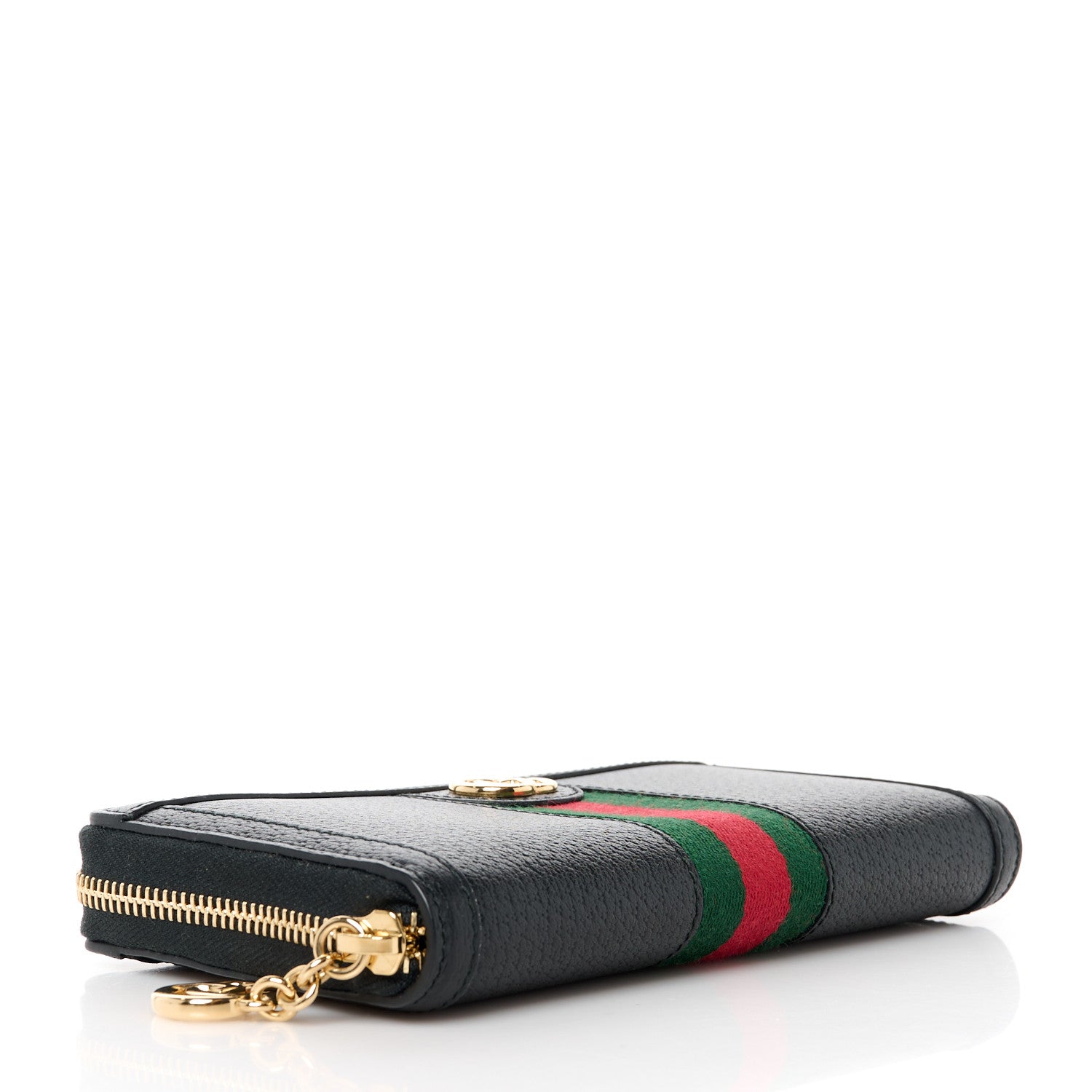 Gucci Calfskin Web Ophidia Zip Around Wallet Black 4 of 11