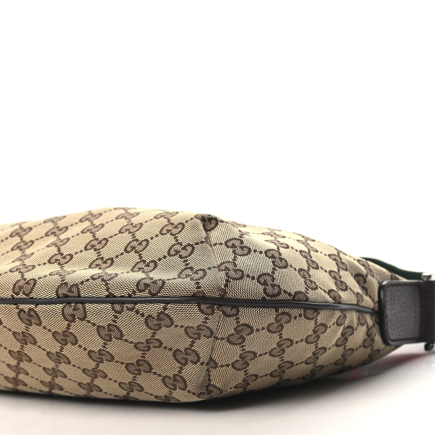 Monogram Web Medium Half Moon Hobo Dark Brown