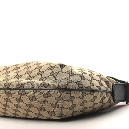 Gucci Monogram Web Medium Half Moon Hobo Dark Brown 9 of 9