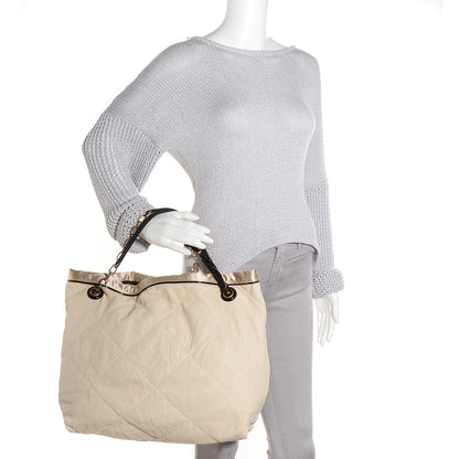 Lanvin Lambskin Quilted Amalia Cabas Tote Beige 2 of 8