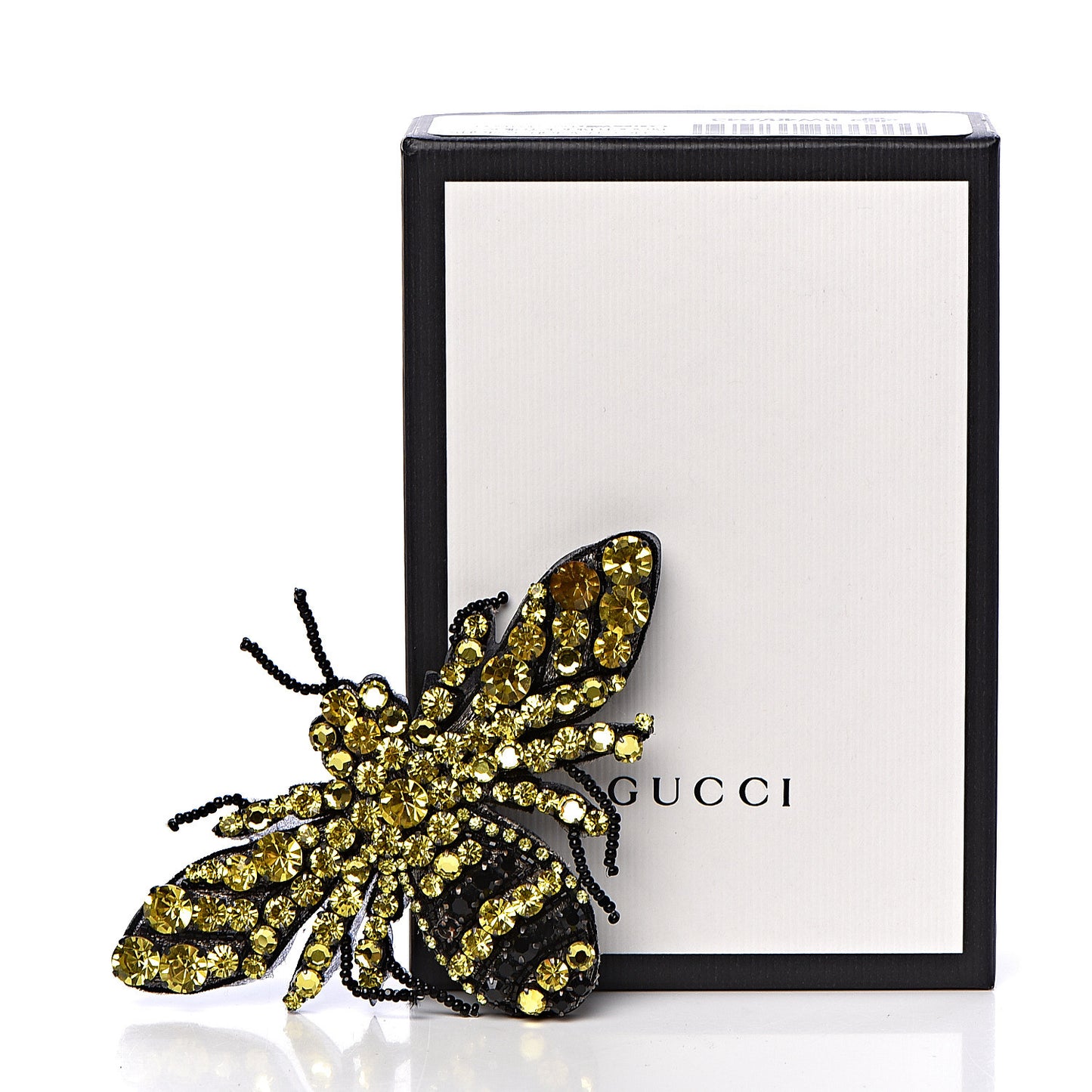 Metal Crystal Bee Brooch Black Yellow