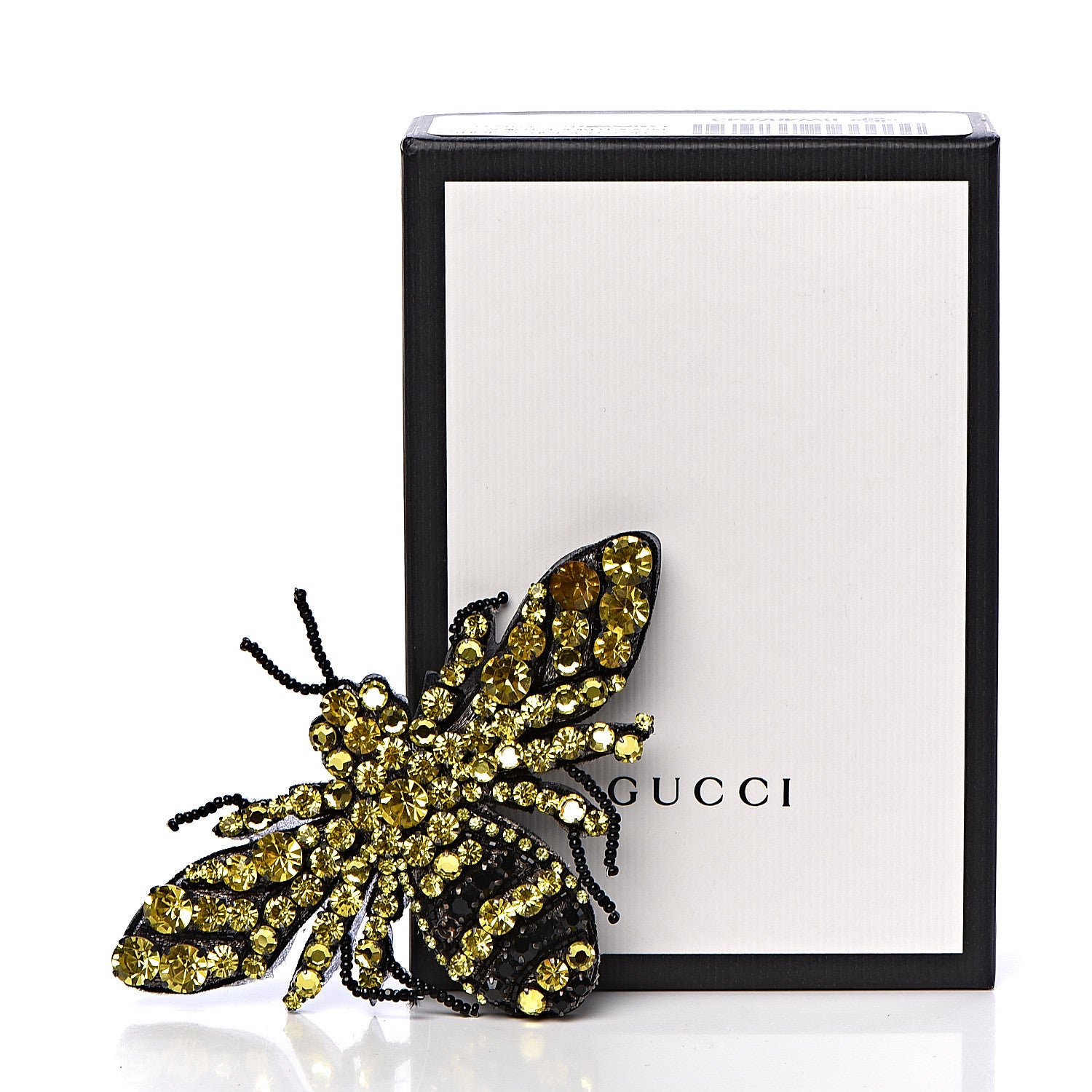 Gucci Metal Crystal Bee Brooch Black Yellow 6 of 6