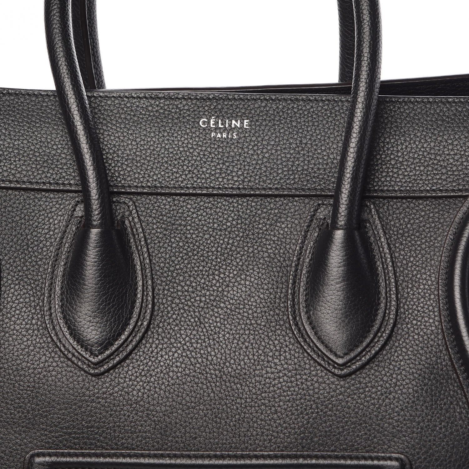 Celine Drummed Calfskin Mini Luggage Black 6 of 10