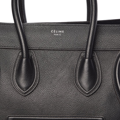 Celine Drummed Calfskin Mini Luggage Black 6 of 10