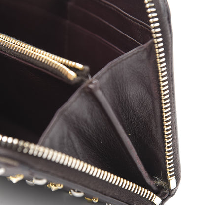Miu Miu Nappa Studded Zip Around Wallet Prugna 8 of 10