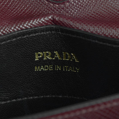Prada Saffiano Cuir Large Double Bag Granato 2 of 11