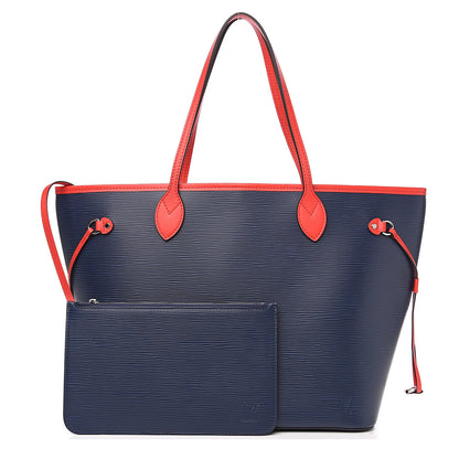Louis Vuitton Epi Neverfull MM Indigo Coquelicot 1 of 8