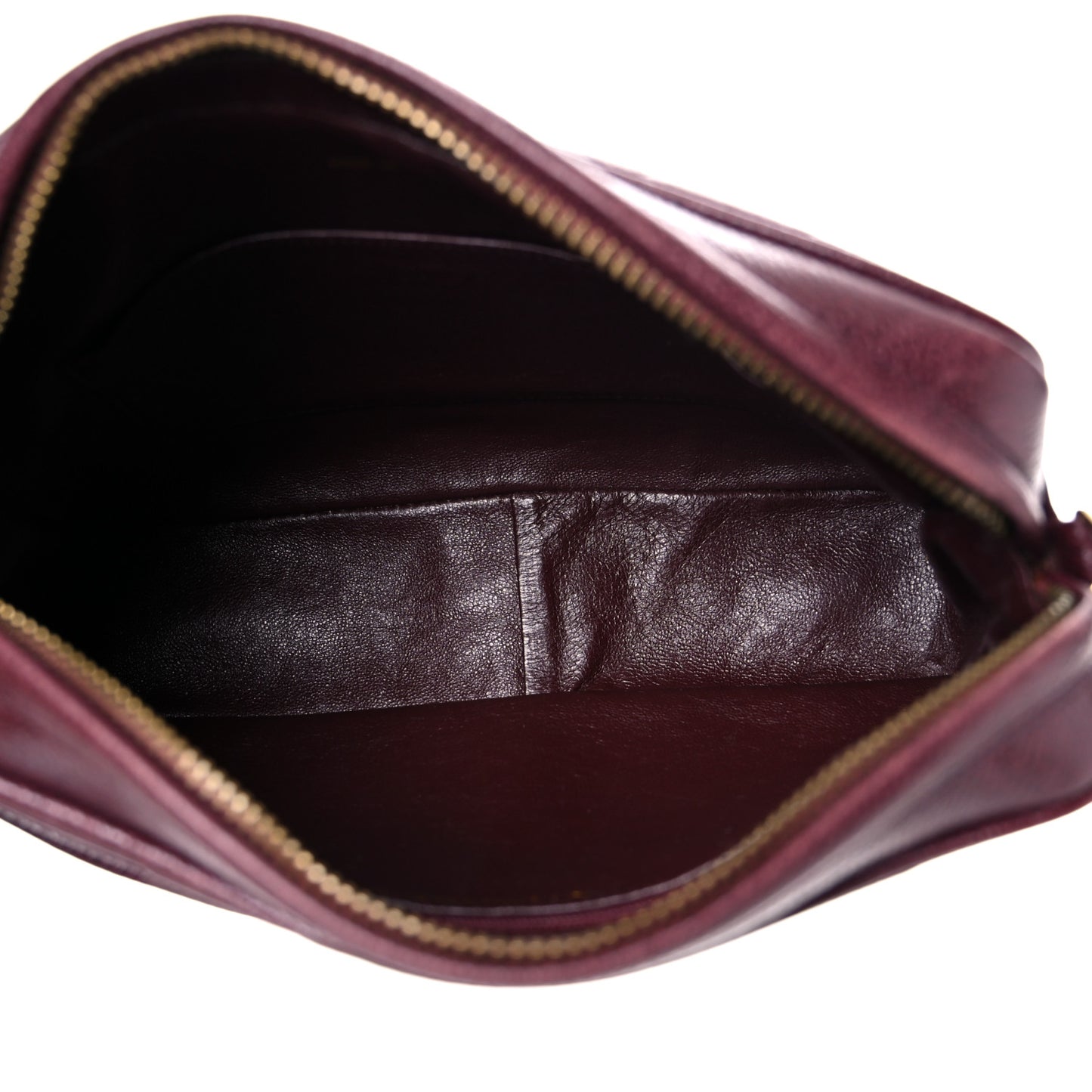 Caviar Chevron Quilted Tassel Camera Case Burgundy