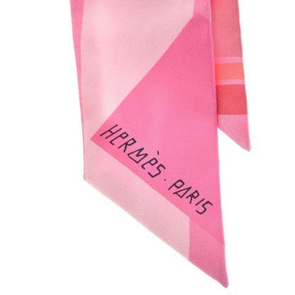 Hermes Silk Sea Surf and Fun Twilly Blanc Rose Corail 5 of 5