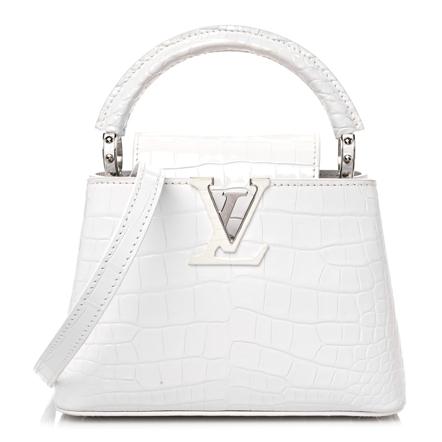 Louis Vuitton Crocodile Mini Capucines White 1 of 13