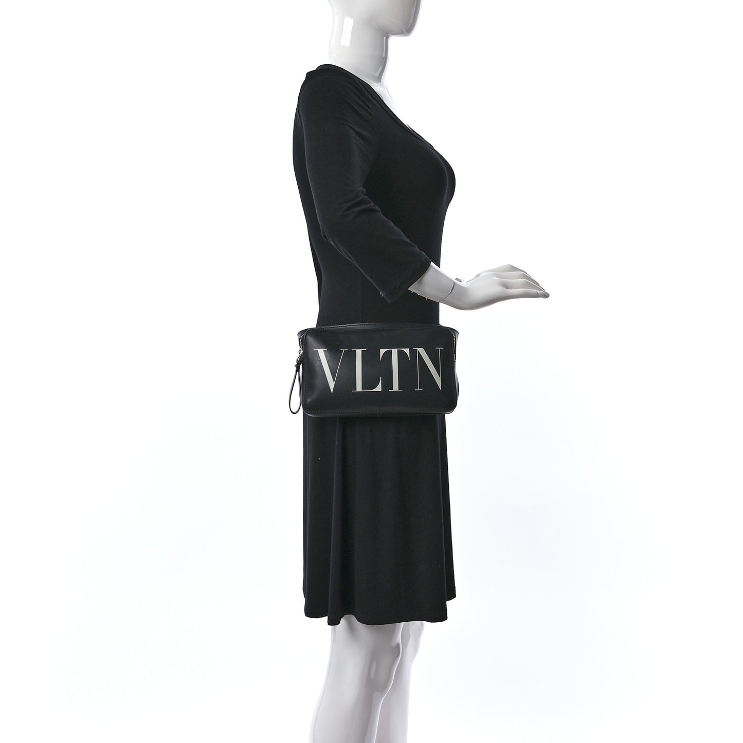 Calfskin VLTN Belt Bag Black White