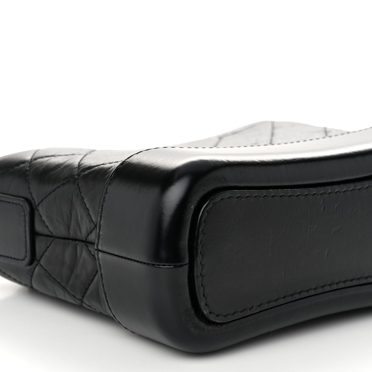 Aged Calfskin Quilted Small Gabrielle Hobo Black