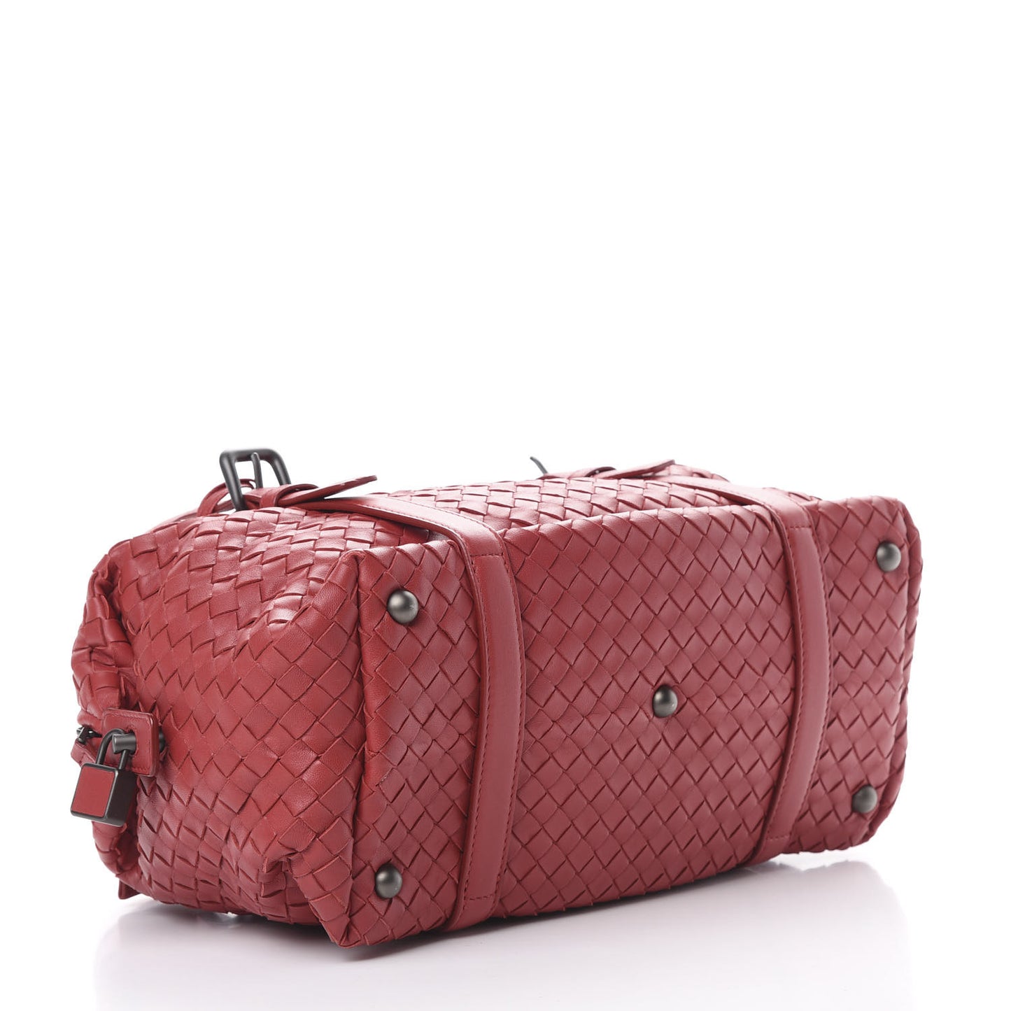 Nappa Intrecciato Montaigne Rings Satchel Red