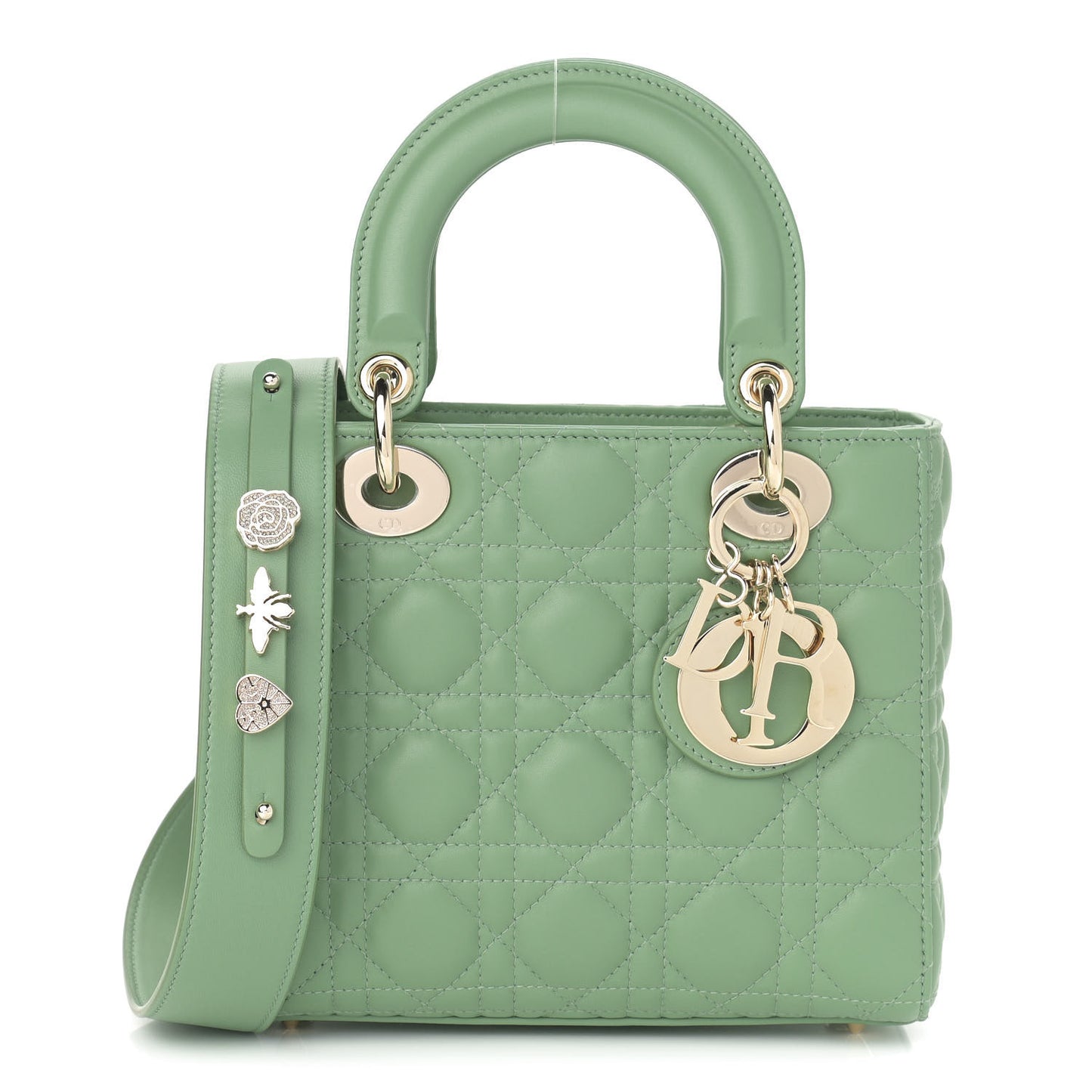 Lambskin Cannage Small My ABCDior Lady Dior Green