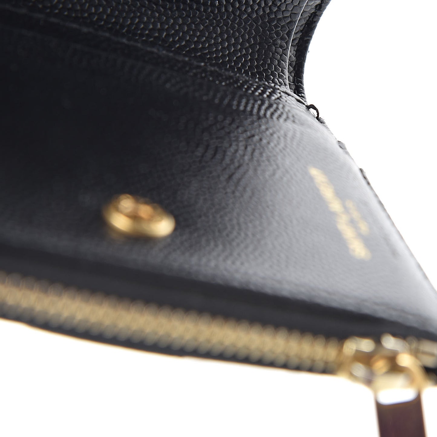 Grain De Poudre Matelasse Chevron Monogram Zipped Card Case Black