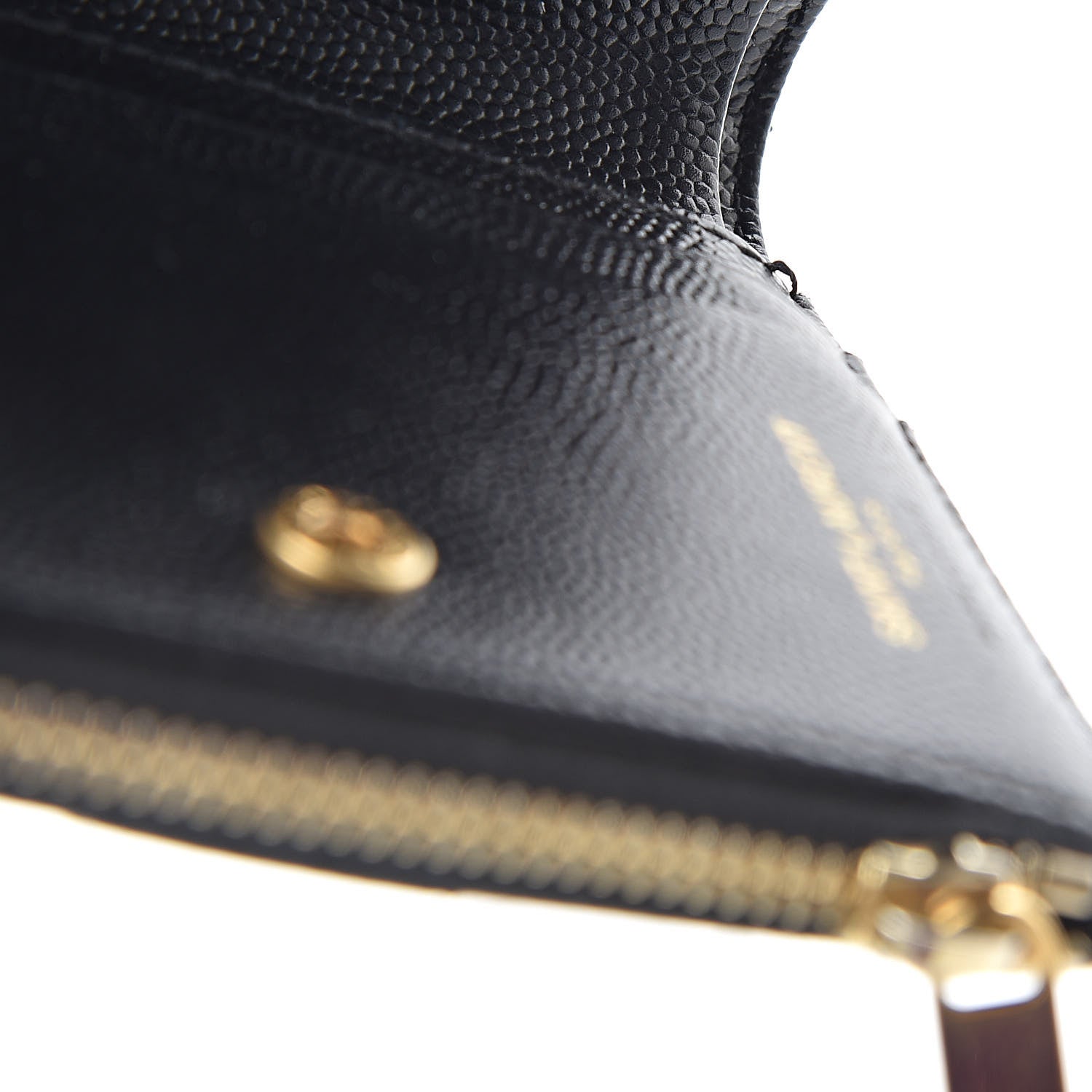 Saint Laurent Grain De Poudre Matelasse Chevron Monogram Zipped Card Case Black 8 of 9