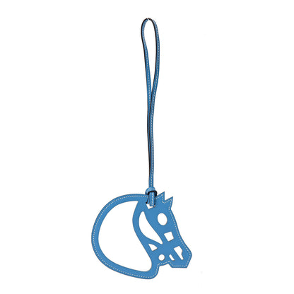 Hermes Swift Paddock Cheval Horse Bag Charm Bleu Zanzibar 1 of 4