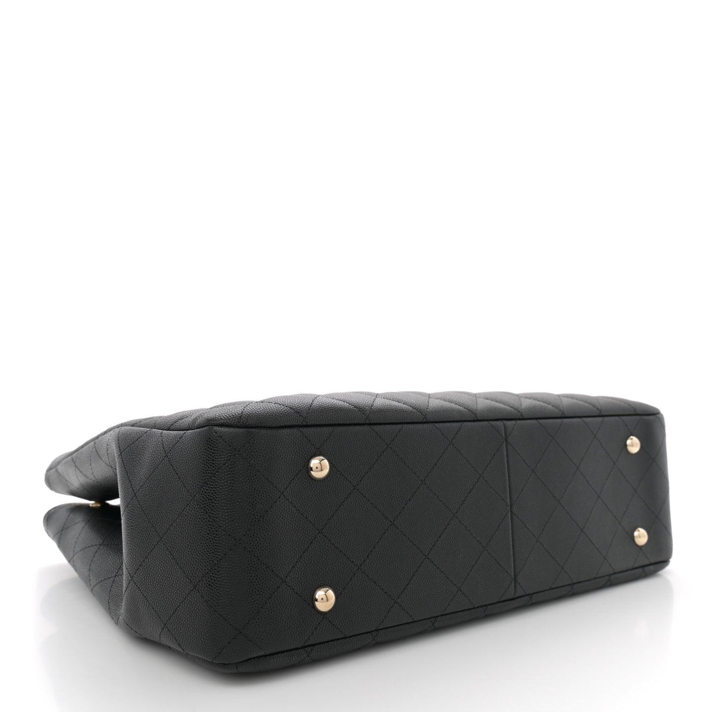 Caviar Quilted Large Shopping Tote Black