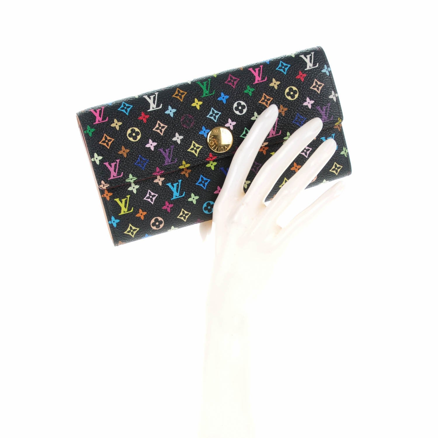 Louis Vuitton Monogram Multicolor Sarah Wallet Black 2 of 7