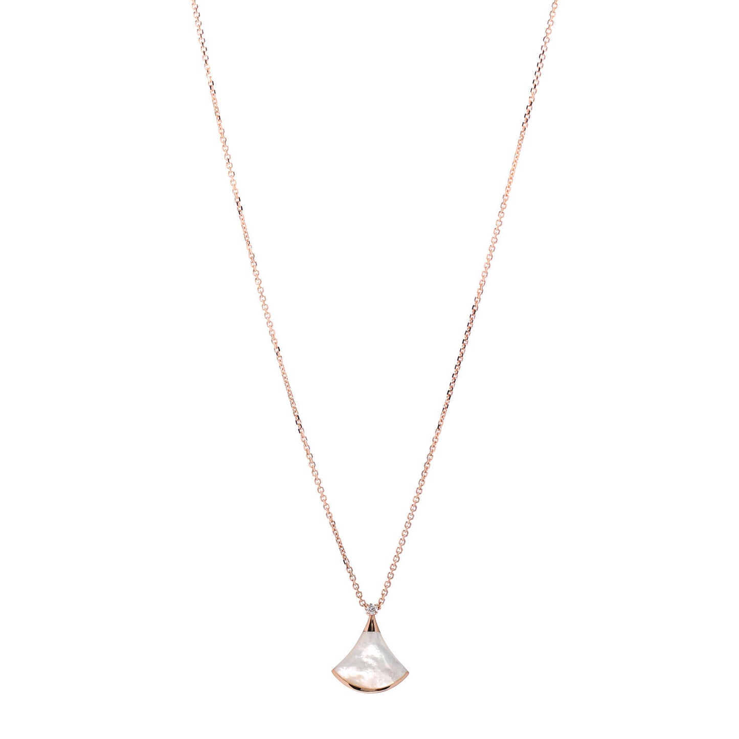 18K Rose Gold Diamond Mother of Pearl Small Divas' Dream Pendant Necklace