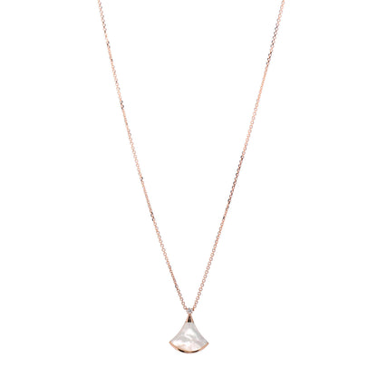 Bulgari 18K Rose Gold Diamond Mother of Pearl Small Divas' Dream Pendant Necklace 1 of 5