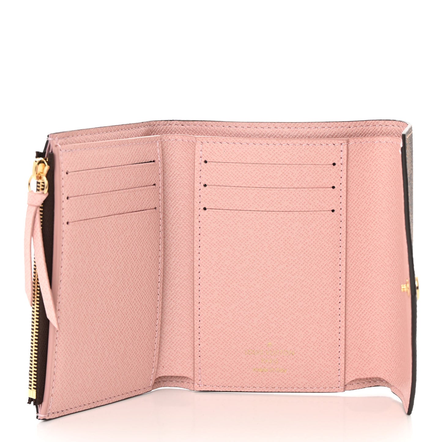 Damier Ebene Victorine Wallet Rose Ballerine