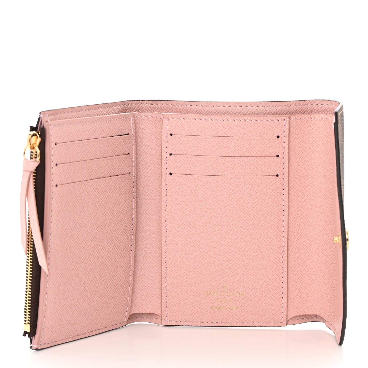 Louis Vuitton Damier Ebene Victorine Wallet Rose Ballerine 5 of 8
