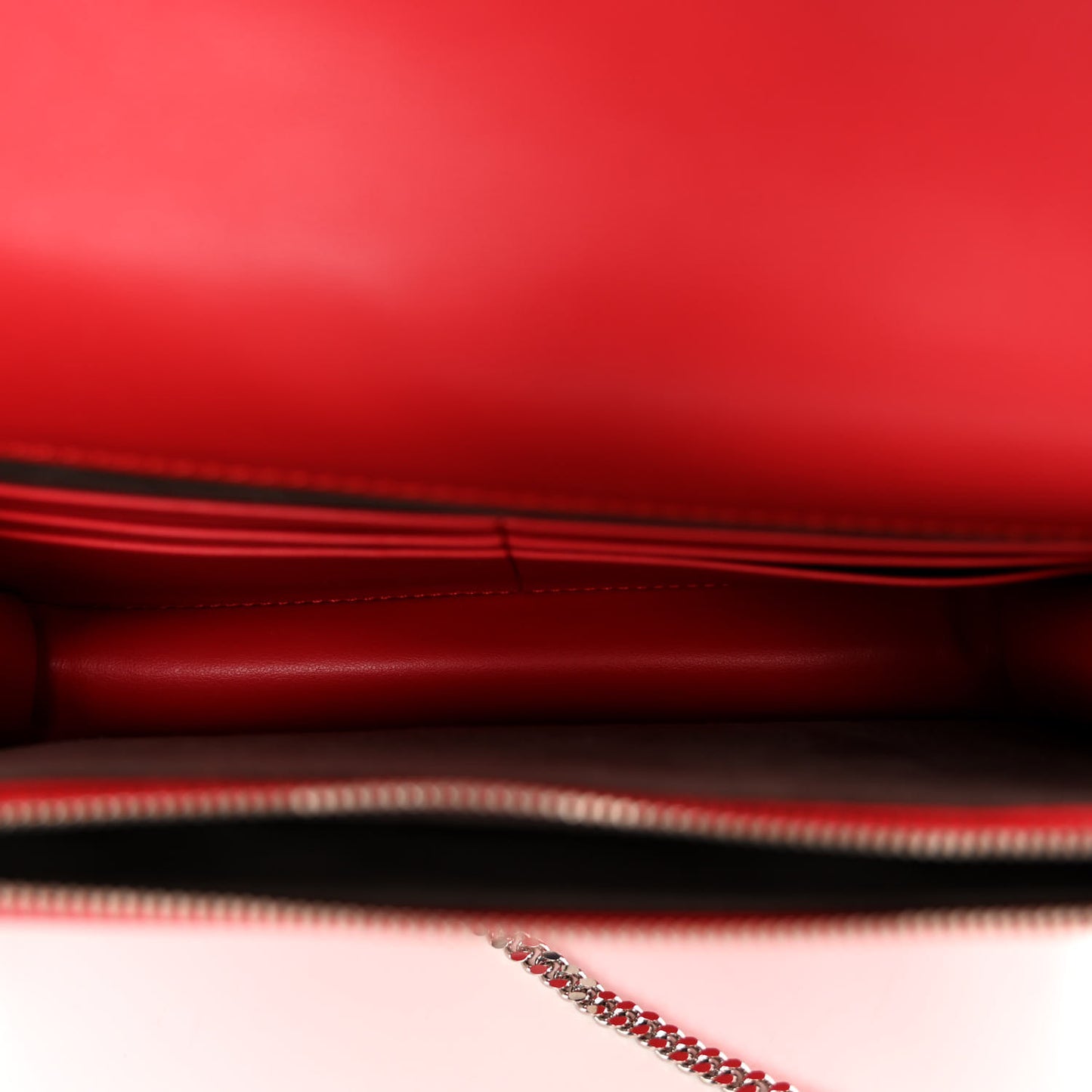 Shiny Nappa Trapuntata Dotcom Tube Wallet On Chain Rojo