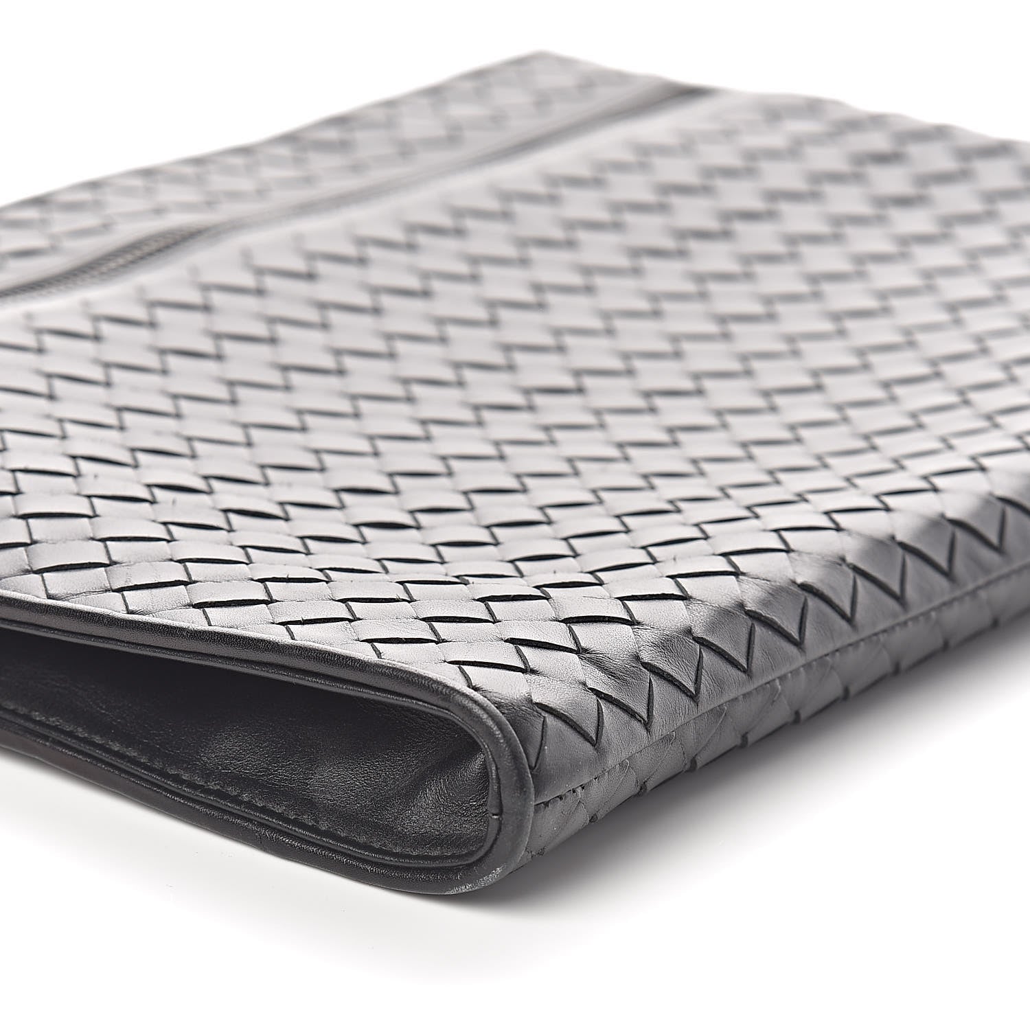 Bottega Veneta Calfskin Intrecciato Small Document Pouch Black 8 of 9