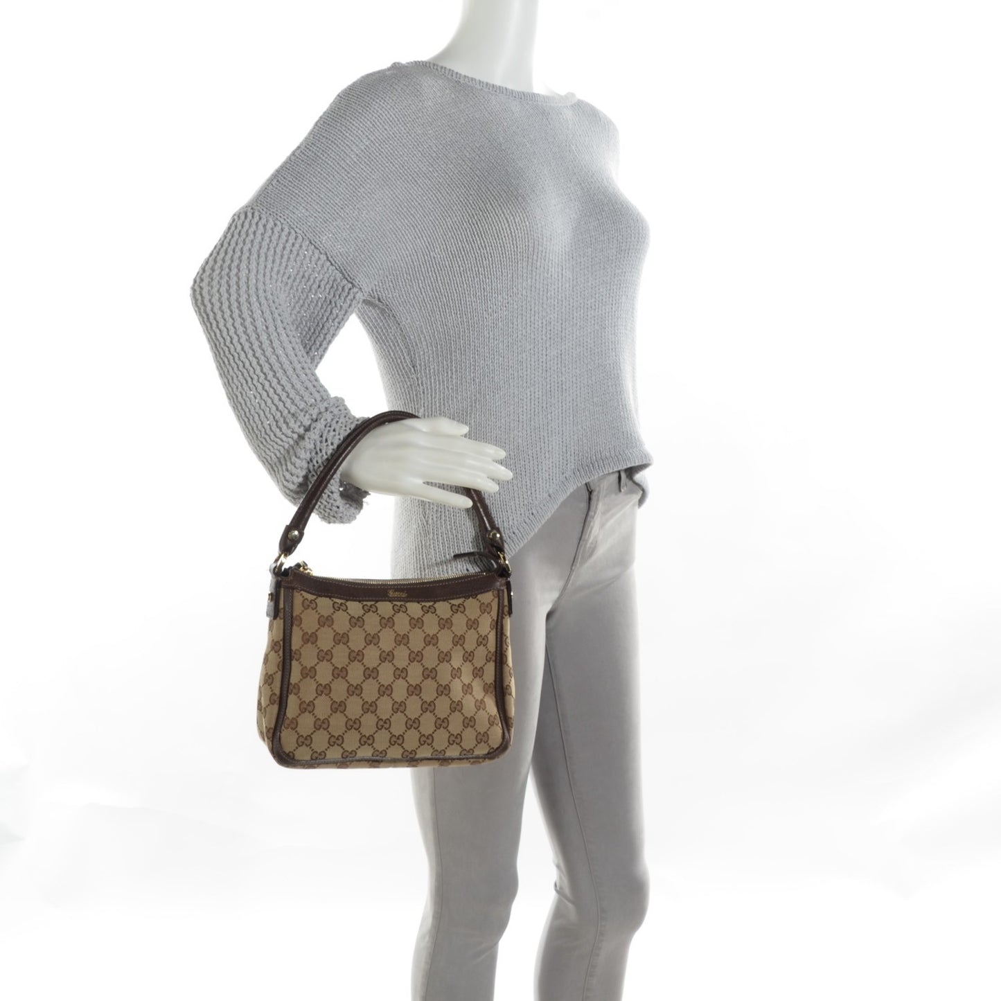 Monogram Abbey Shoulder Bag Dark Brown