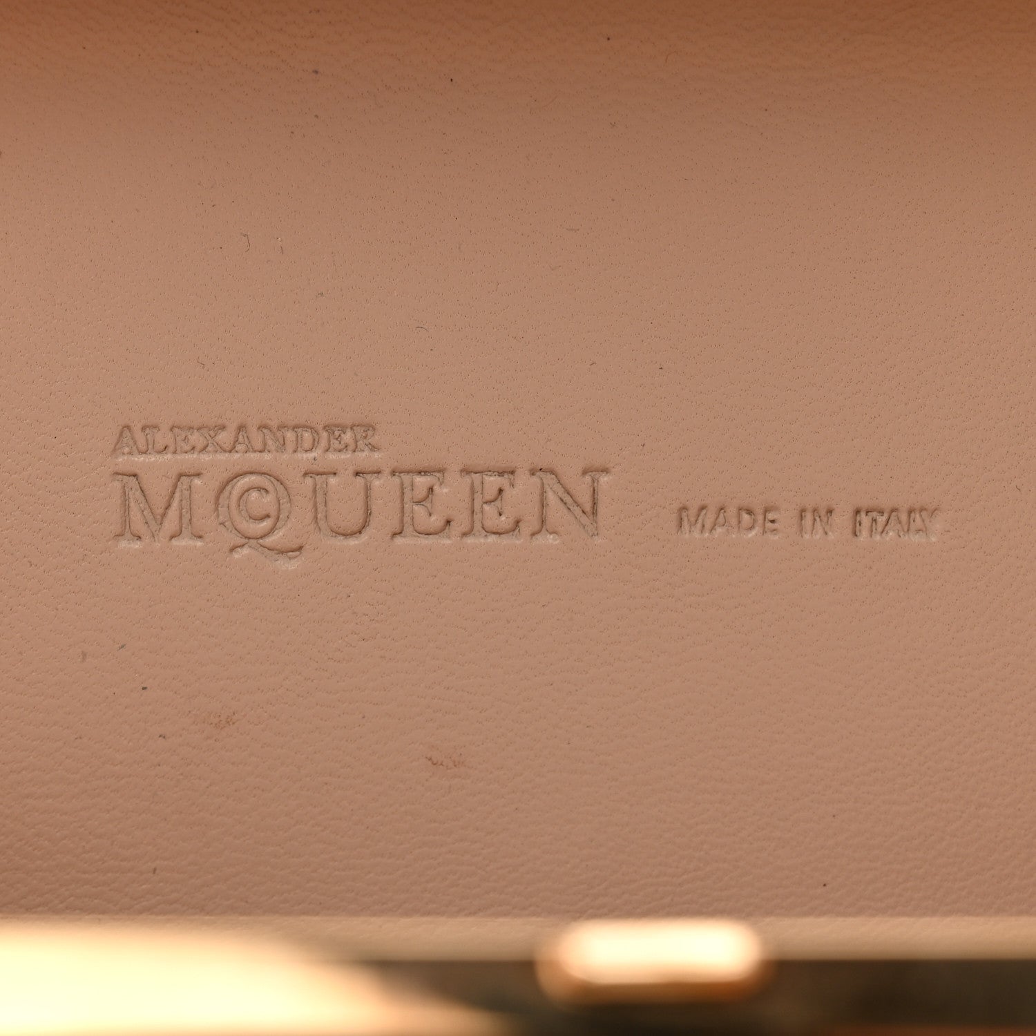 Alexander McQueen Calfskin Studded Britannia Skull Box Clutch Beige 6 of 7
