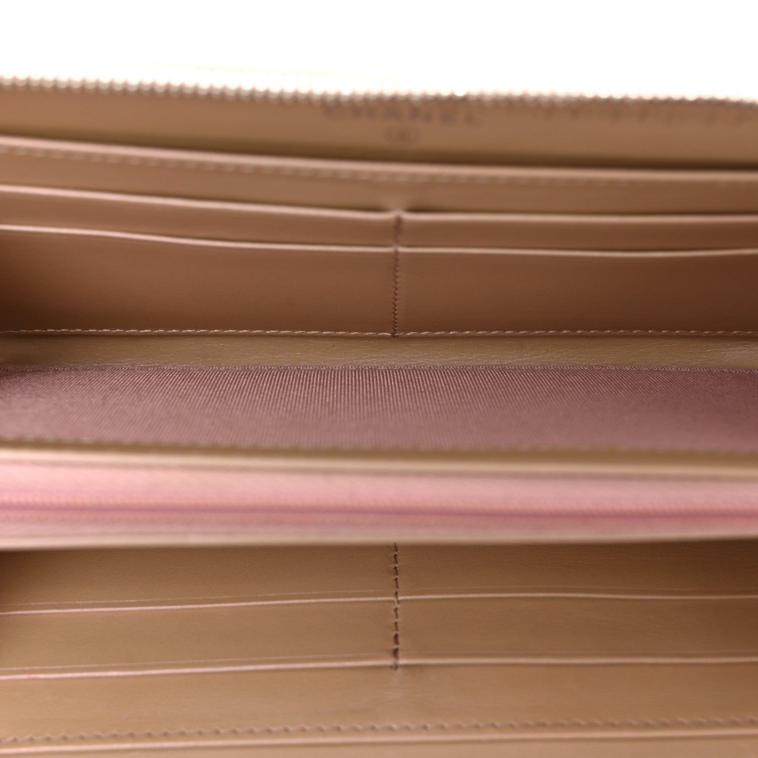 Chanel Iridescent Lambskin Quilted Large Gusset Zip Around Wallet Pink 5 of 15